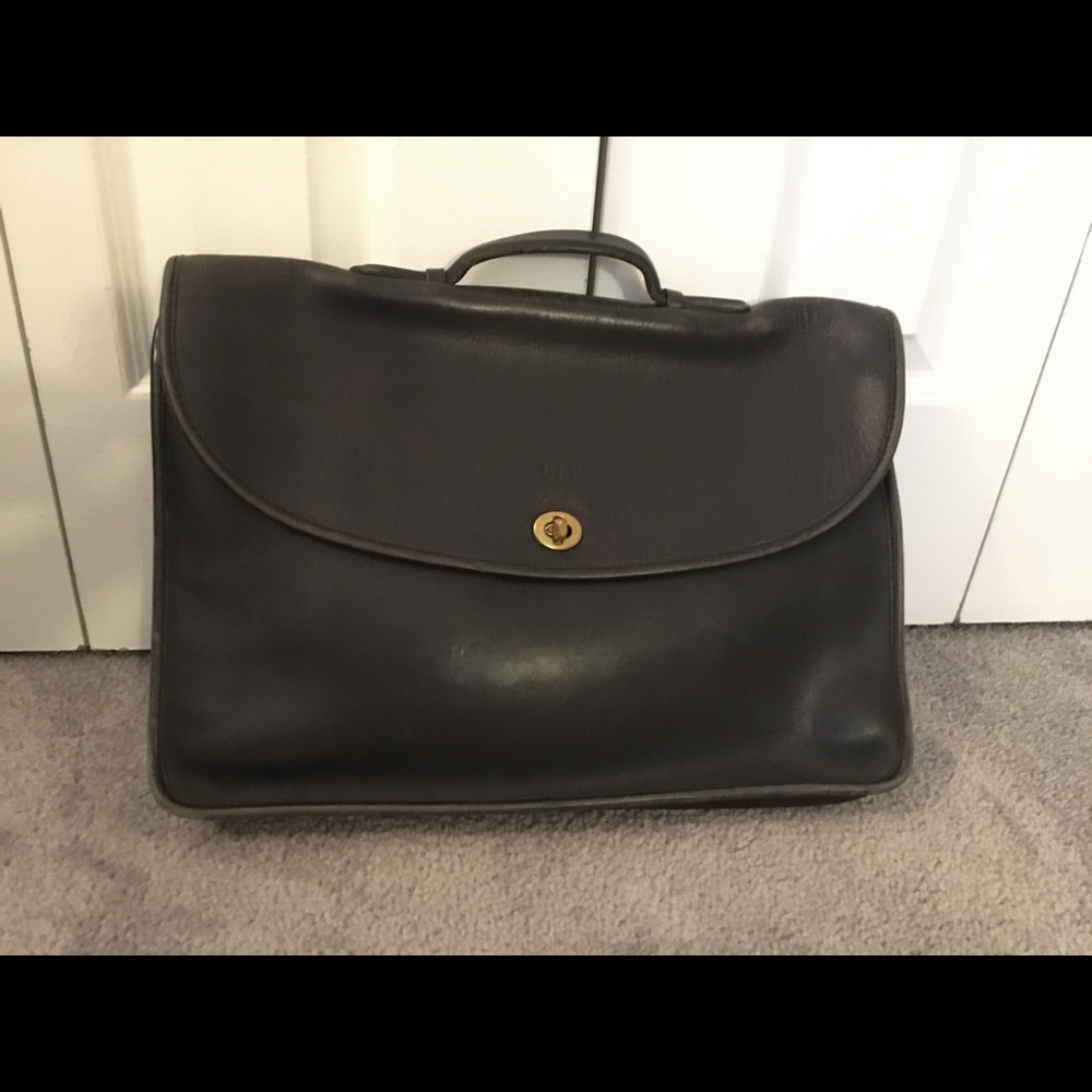 Coach leather briefcase, authentic, monogrammed